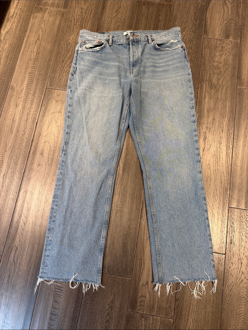 Re/done Light Blue Women's Straight-Leg Jeans